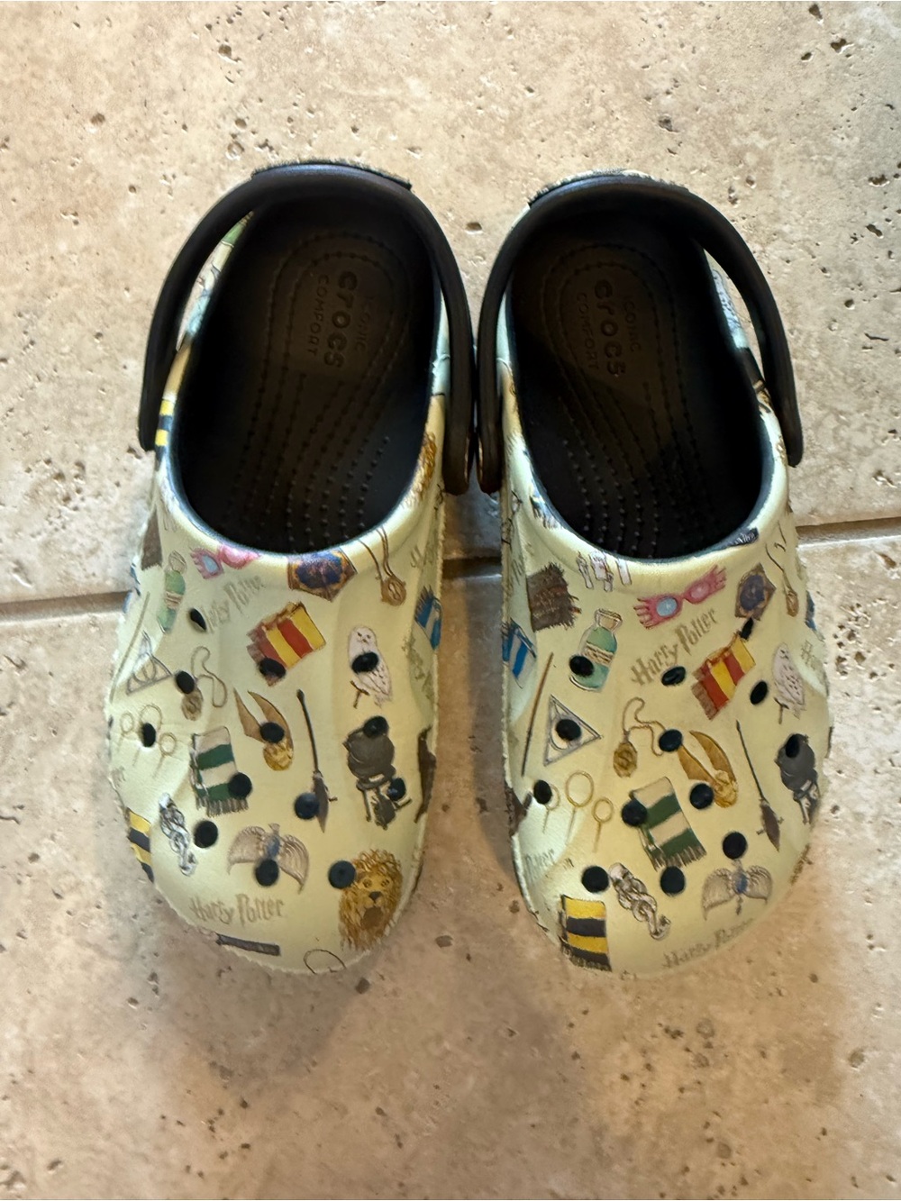 CROCS Kids' Harry Potter Printed Clog - Light Yellow with Black Strap